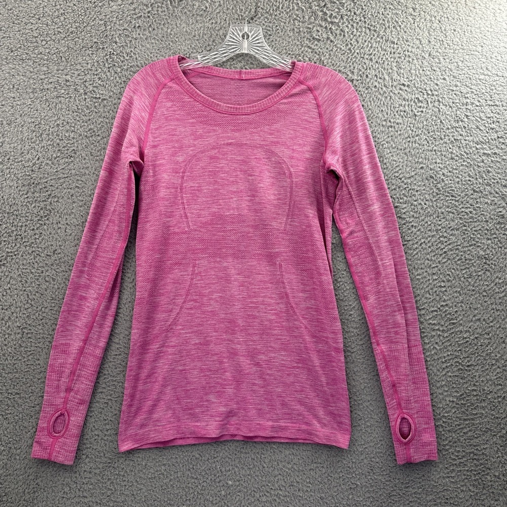Lululemon Swiftly Long Sleeve Shirt Pink Athletic Athleisure Running Women's 8